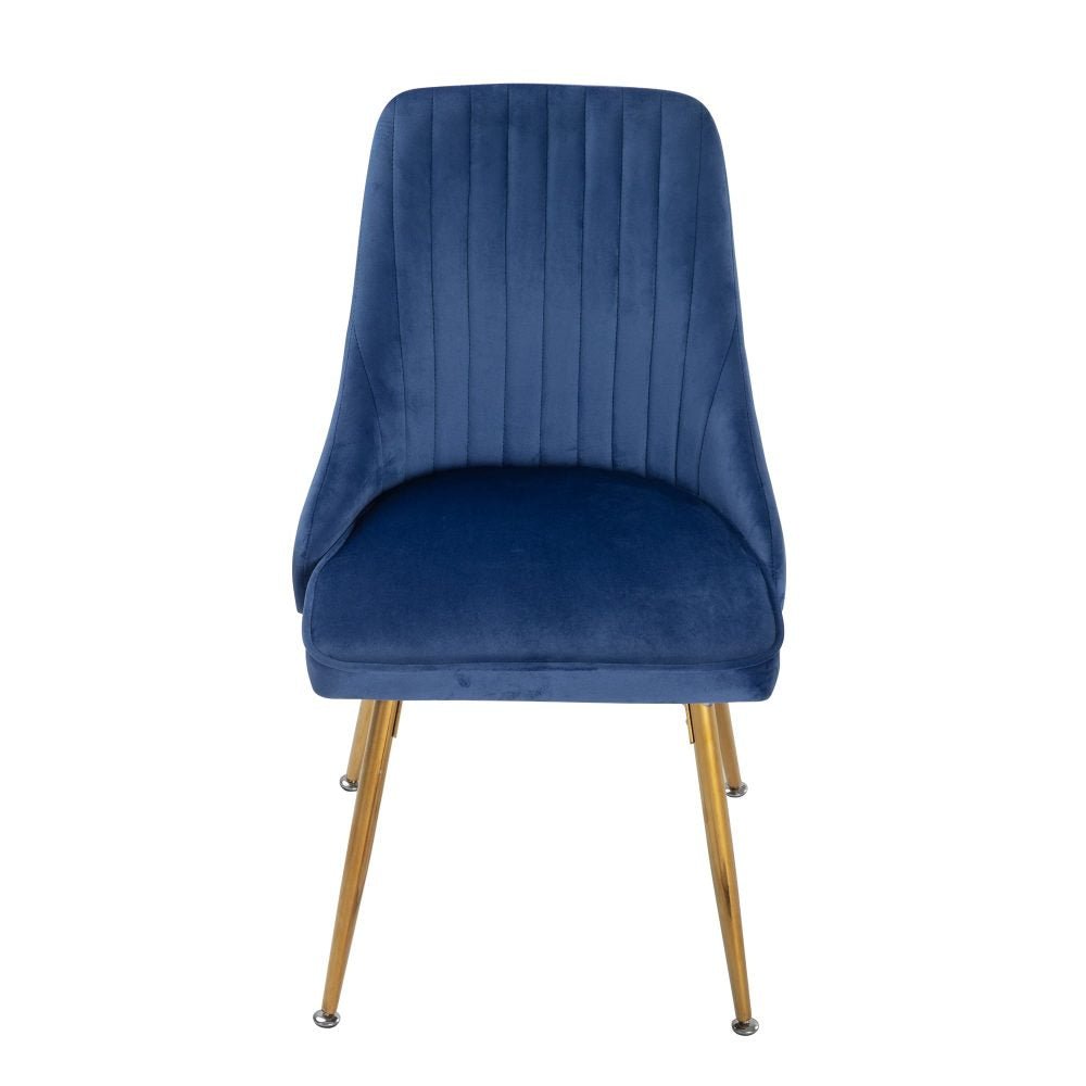 Viva Forever Set of 2 Velvet Dining Chairs with Gold Metal Legs – Blue - Furniture > Dining > Kitchen & Dining Chairs - Rivercity House & Home Co. (ABN 18 642 972 209) - Affordable Modern Furniture Australia