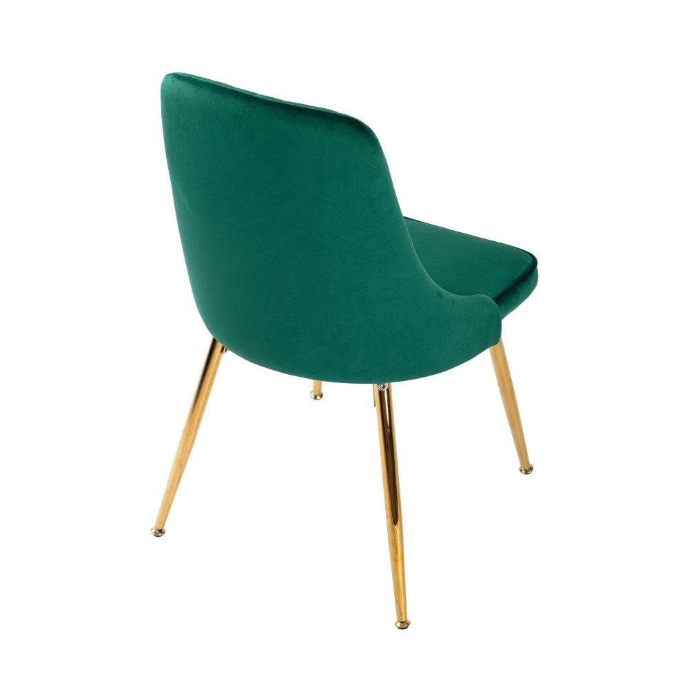 Viva Forever Set of 2 Velvet Dining Chairs with Gold Metal Legs - Green - Furniture > Dining > Kitchen & Dining Chairs - Rivercity House & Home Co. (ABN 18 642 972 209) - Affordable Modern Furniture Australia