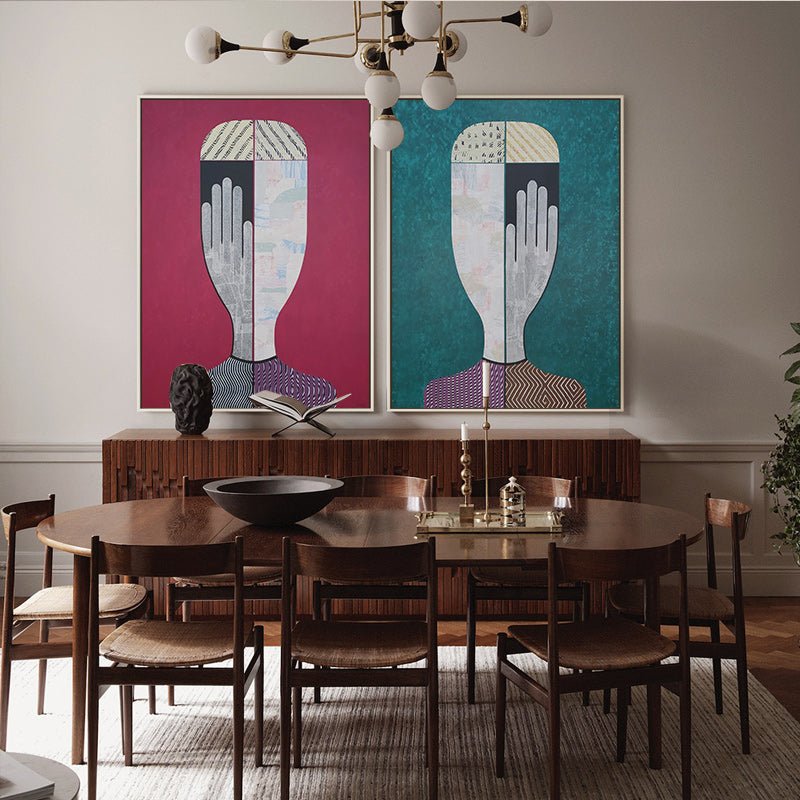 Wall Art 40cmx60cm Abstract Man And Woman 2 Sets Gold Frame Canvas - Home & Garden > Wall Art - Rivercity House & Home Co. (ABN 18 642 972 209) - Affordable Modern Furniture Australia