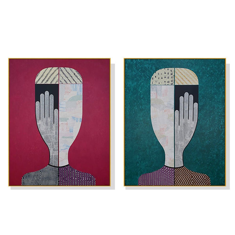 Wall Art 40cmx60cm Abstract Man And Woman 2 Sets Gold Frame Canvas - Home & Garden > Wall Art - Rivercity House & Home Co. (ABN 18 642 972 209) - Affordable Modern Furniture Australia