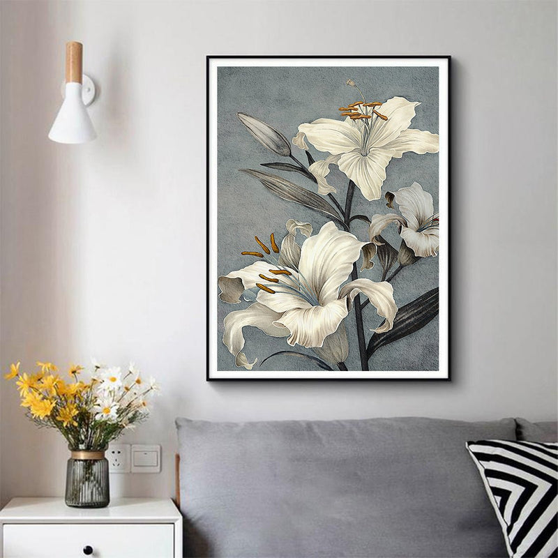 Wall Art 40cmx60cm Floral Lily II Black Frame Canvas - Home & Garden > Wall Art - Rivercity House & Home Co. (ABN 18 642 972 209) - Affordable Modern Furniture Australia