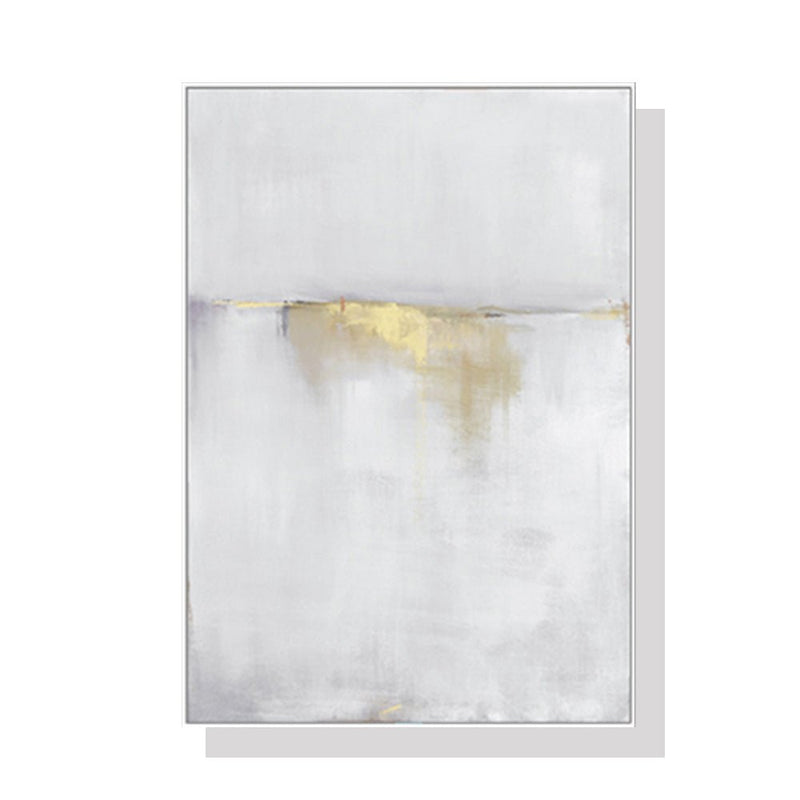 Wall Art 50cmx70cm Abstract gold white single II White Frame Canvas - Home & Garden > Wall Art - Rivercity House & Home Co. (ABN 18 642 972 209) - Affordable Modern Furniture Australia