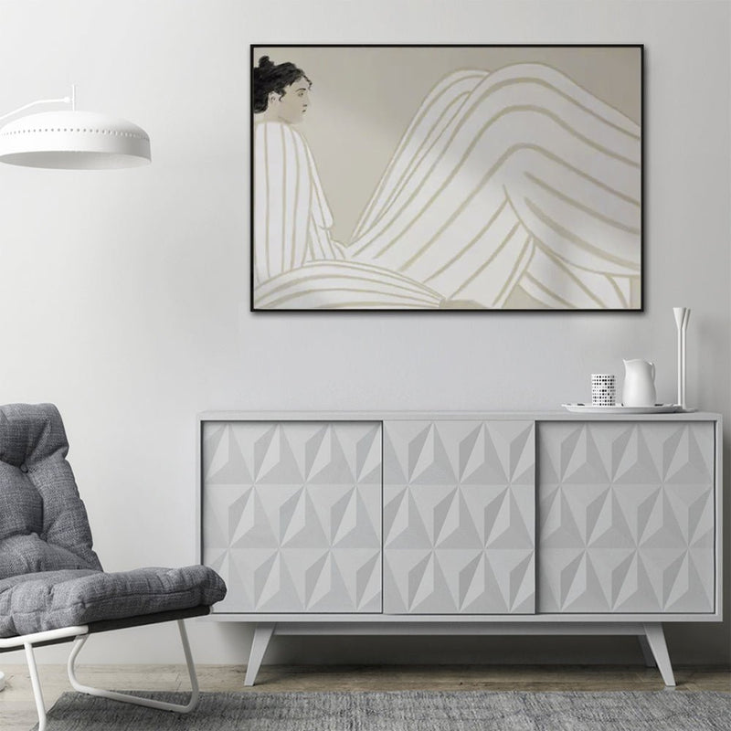 Wall Art 50cmx70cm Abstract Lady Black Frame Canvas - Home & Garden > Wall Art - Rivercity House & Home Co. (ABN 18 642 972 209) - Affordable Modern Furniture Australia