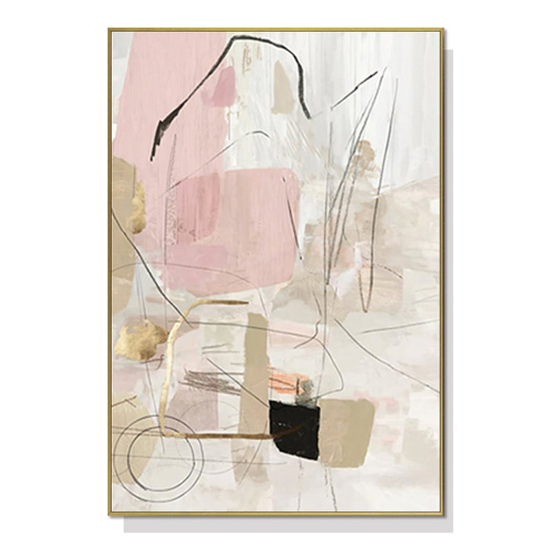 Wall Art 50cmx70cm Abstract Pink Gold Frame Canvas - Home & Garden > Wall Art - Rivercity House & Home Co. (ABN 18 642 972 209) - Affordable Modern Furniture Australia