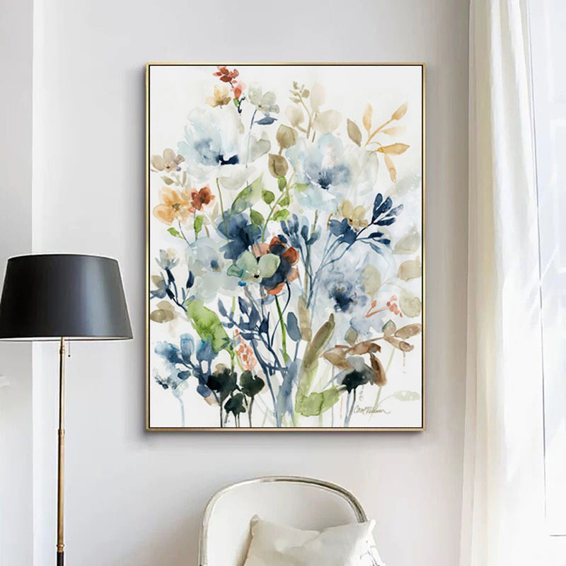 Wall Art 50cmx70cm Colourful Floras Watercolour style 2 Sets Gold Frame Canvas - Home & Garden > Wall Art - Rivercity House & Home Co. (ABN 18 642 972 209) - Affordable Modern Furniture Australia