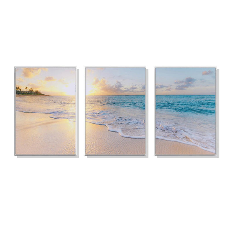 Wall Art 50cmx70cm Ocean and beach 3 Sets White Frame Canvas - Home & Garden > Wall Art - Rivercity House & Home Co. (ABN 18 642 972 209) - Affordable Modern Furniture Australia