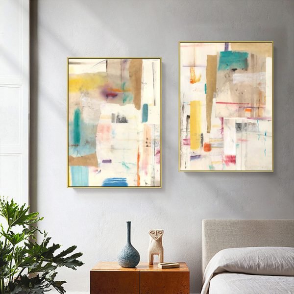 Wall Art 50cmx70cm Sonder By Jean Kenna 2 Sets Gold Frame Canvas - Home & Garden > Wall Art - Rivercity House & Home Co. (ABN 18 642 972 209) - Affordable Modern Furniture Australia