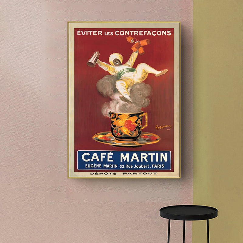Wall Art 60cmx90cm Cafe Martin Gold Frame Canvas - Home & Garden > Wall Art - Rivercity House & Home Co. (ABN 18 642 972 209) - Affordable Modern Furniture Australia