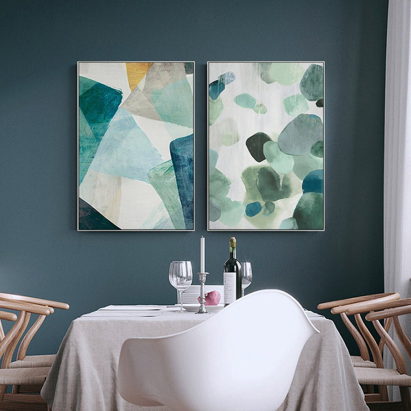 Wall Art 60cmx90cm Green Marble 2 Sets White Frame Canvas - Home & Garden > Wall Art - Rivercity House & Home Co. (ABN 18 642 972 209) - Affordable Modern Furniture Australia