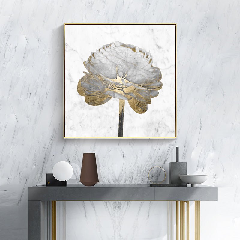 Wall Art 70cmx70cm Gold And White Blossom On White 2 Sets Gold Frame Canvas - Home & Garden > Wall Art - Rivercity House & Home Co. (ABN 18 642 972 209) - Affordable Modern Furniture Australia