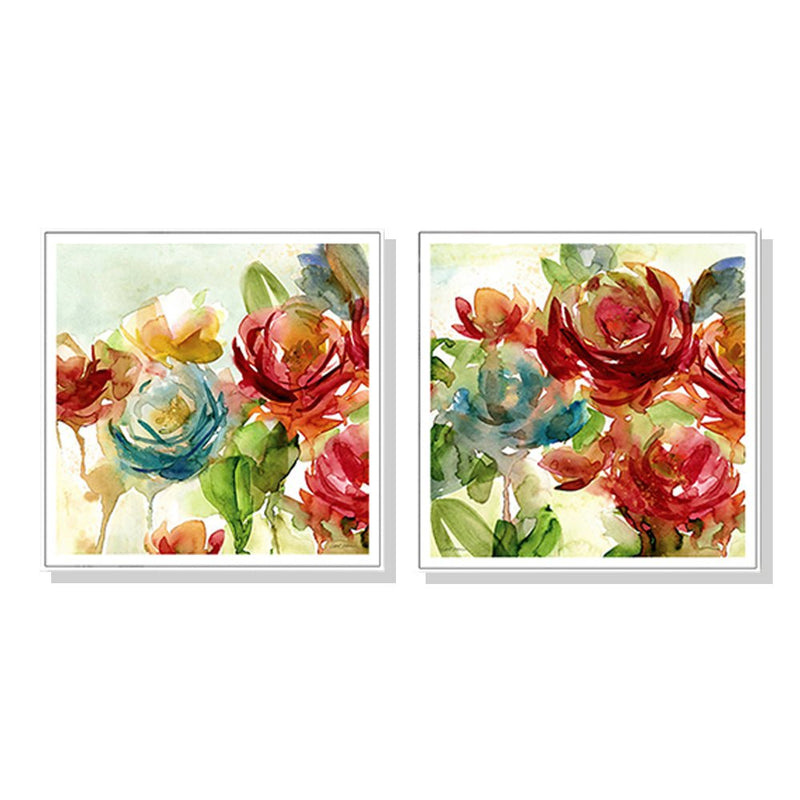 Wall Art 70cmx70cm Rosewater Garden By Carol Robinson 2 Sets White Frame Canvas - Home & Garden > Wall Art - Rivercity House & Home Co. (ABN 18 642 972 209) - Affordable Modern Furniture Australia