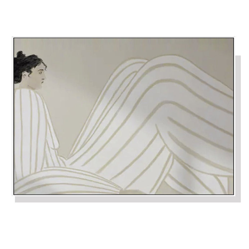 Wall Art 80cmx120cm Abstract Lady White Frame Canvas - Home & Garden > Wall Art - Rivercity House & Home Co. (ABN 18 642 972 209) - Affordable Modern Furniture Australia