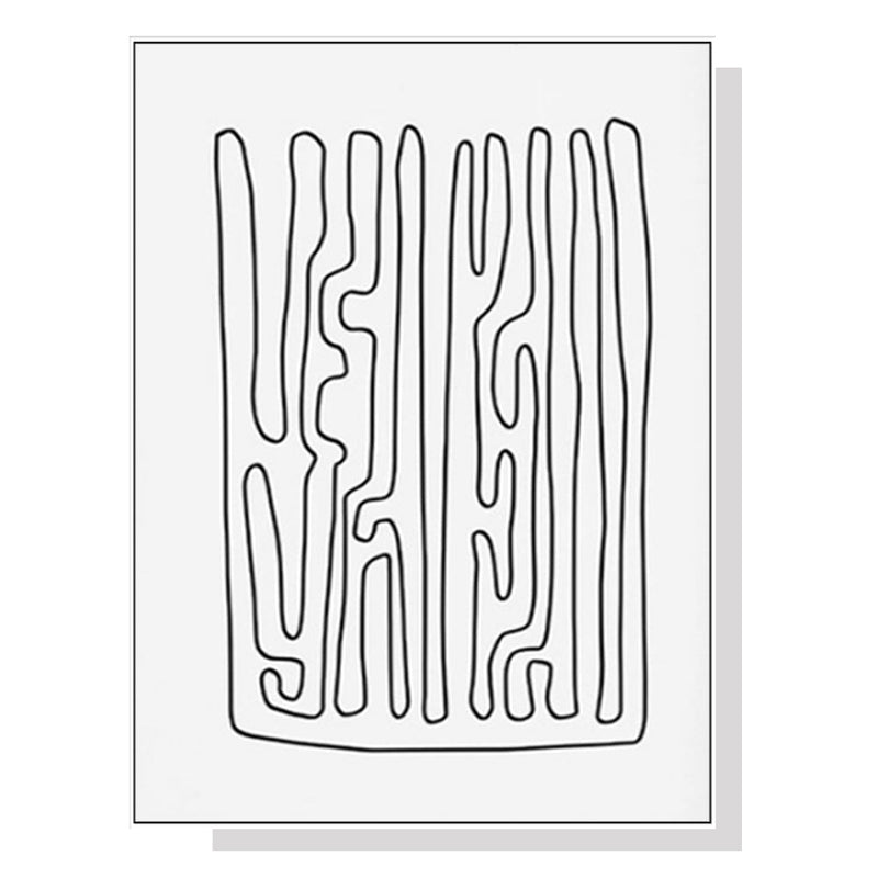 Wall Art 80cmx120cm Black And White Lines White Frame Canvas - Home & Garden > Wall Art - Rivercity House & Home Co. (ABN 18 642 972 209) - Affordable Modern Furniture Australia