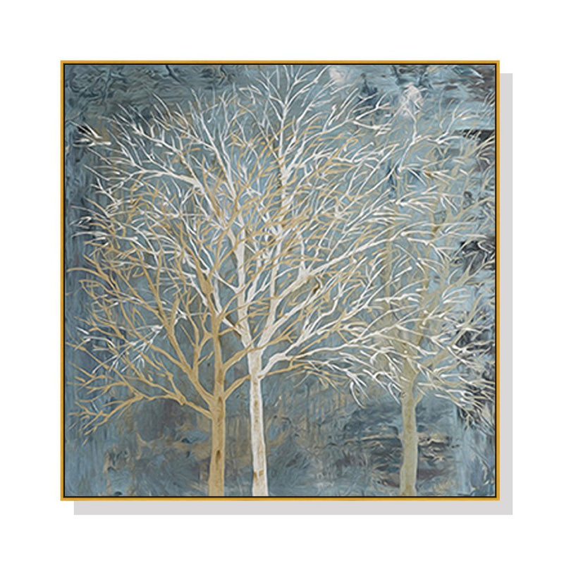 Wall Art 80cmx80cm Forest In The Twilight Trees Gold Frame Canvas - Home & Garden > Wall Art - Rivercity House & Home Co. (ABN 18 642 972 209) - Affordable Modern Furniture Australia