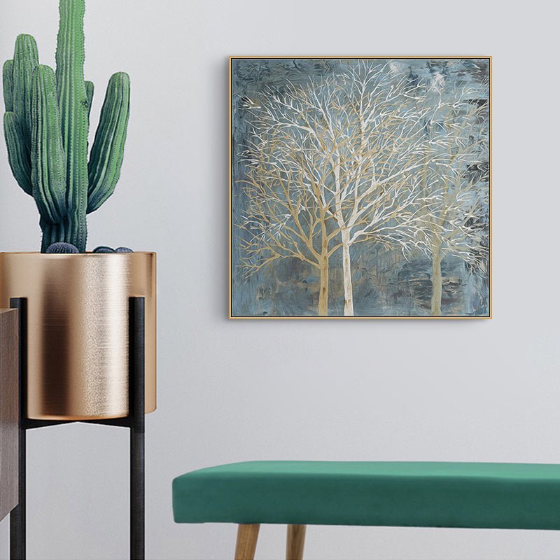 Wall Art 80cmx80cm Forest In The Twilight Trees Gold Frame Canvas - Home & Garden > Wall Art - Rivercity House & Home Co. (ABN 18 642 972 209) - Affordable Modern Furniture Australia
