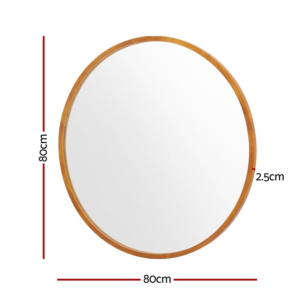 Wall Mirror Wooden Makeup 80cm - Health & Beauty > Makeup Mirrors - Rivercity House & Home Co. (ABN 18 642 972 209) - Affordable Modern Furniture Australia