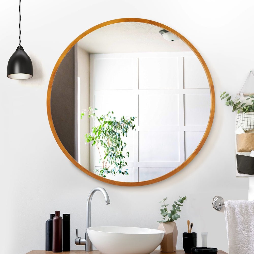 Wall Mirror Wooden Makeup 80cm - Health & Beauty > Makeup Mirrors - Rivercity House & Home Co. (ABN 18 642 972 209) - Affordable Modern Furniture Australia