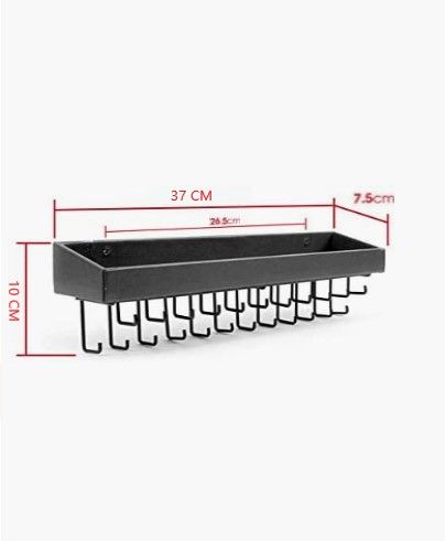 Wall Mount Jewellery Organiser with 23 Hooks and Top Shelf - Black - Sports & Fitness > Bikes & Accessories > Bicycle Stands & Storage - Rivercity House & Home Co. (ABN 18 642 972 209) - Affordable Modern Furniture Australia