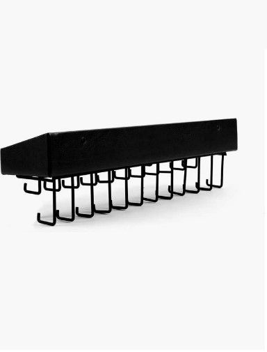 Wall Mount Jewellery Organiser with 23 Hooks and Top Shelf - Black - Sports & Fitness > Bikes & Accessories > Bicycle Stands & Storage - Rivercity House & Home Co. (ABN 18 642 972 209) - Affordable Modern Furniture Australia