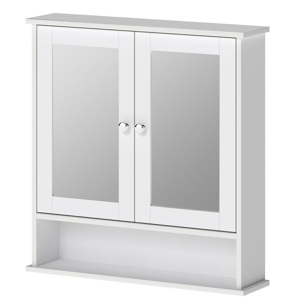 Wall Mounted Bathroom Mirror Cabinet with Adjustable Shelves - White - Rivercity House & Home Co. (ABN 18 642 972 209) - Affordable Modern Furniture Australia