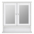 Wall Mounted Bathroom Mirror Cabinet with Adjustable Shelves - White