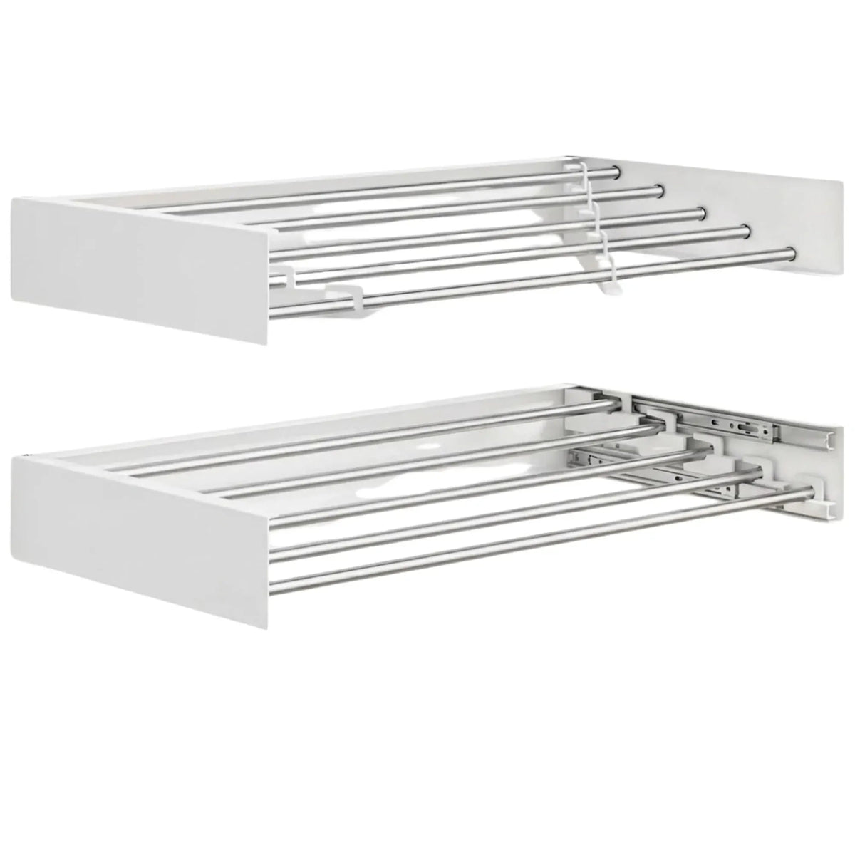 Wall Mounted Foldable Clothes Drying Rack for Balcony and Laundry - White - Home & Garden > Storage > Storage Boxes - Rivercity House & Home Co. (ABN 18 642 972 209) - Affordable Modern Furniture Australia