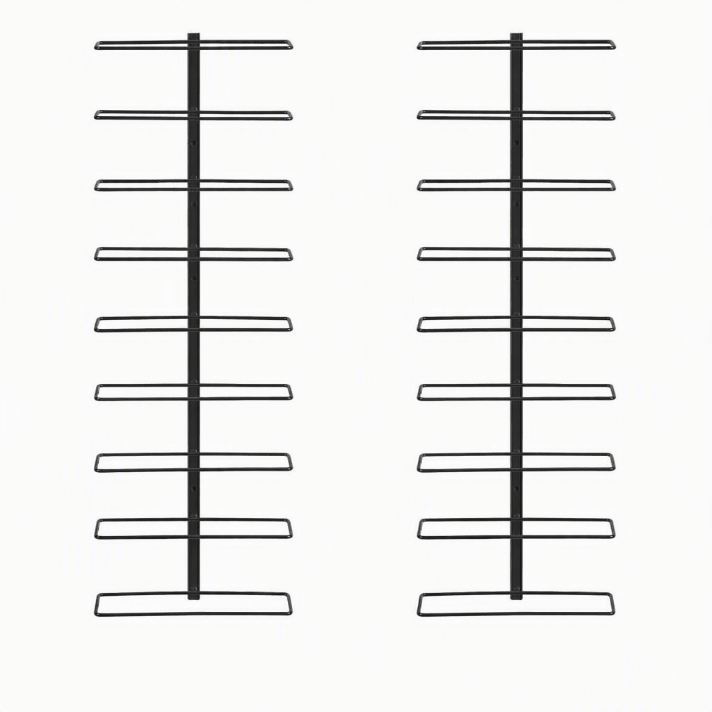 Wall Mounted Wine Rack Holder Set of 2 - 18-Bottle Capacity - Black Metal - Furniture > Dining > Wine Racks - Rivercity House & Home Co. (ABN 18 642 972 209) - Affordable Modern Furniture Australia