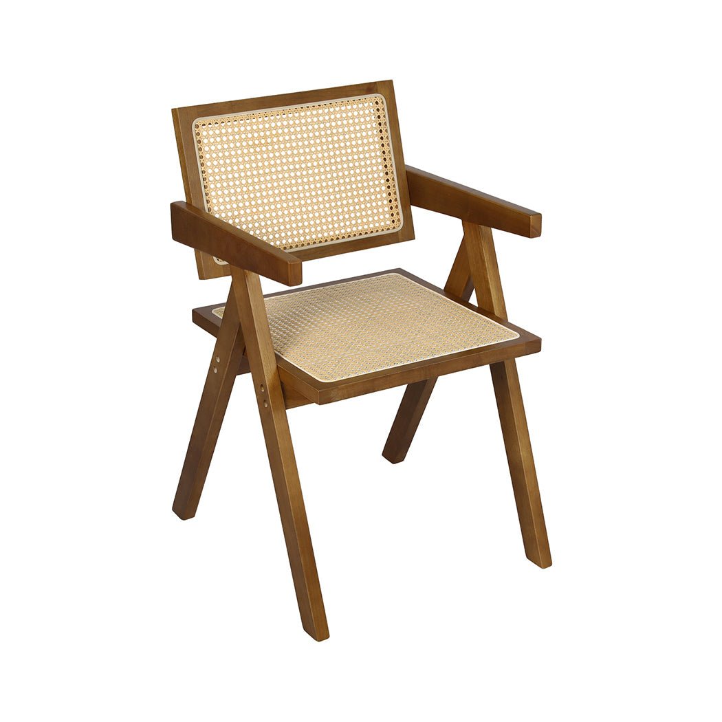 Walnut Wicker Armchair Dining Chair - Walnut - Rivercity House & Home Co. (ABN 18 642 972 209) - Affordable Modern Furniture Australia