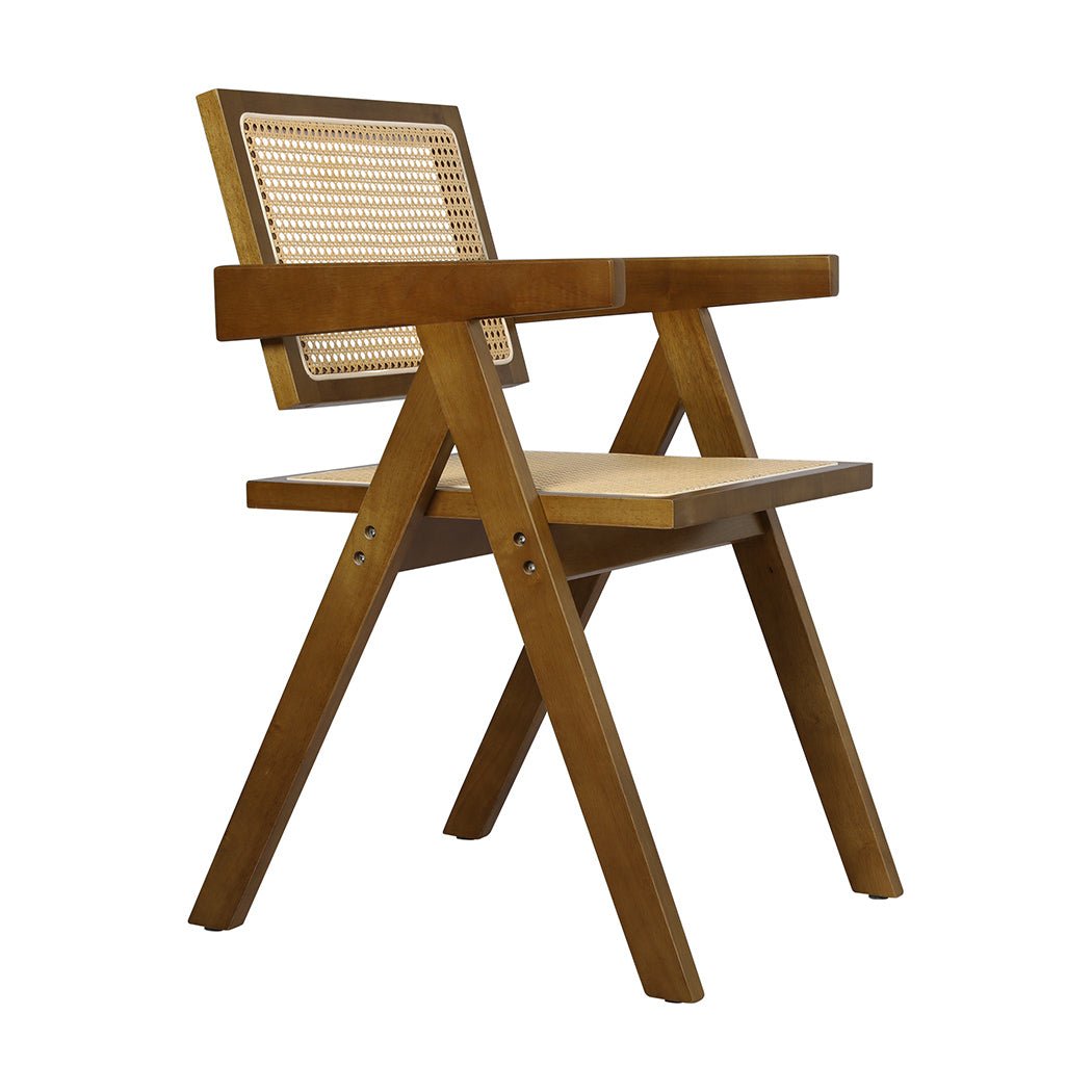 Walnut Wicker Armchair Dining Chair - Walnut - Rivercity House & Home Co. (ABN 18 642 972 209) - Affordable Modern Furniture Australia