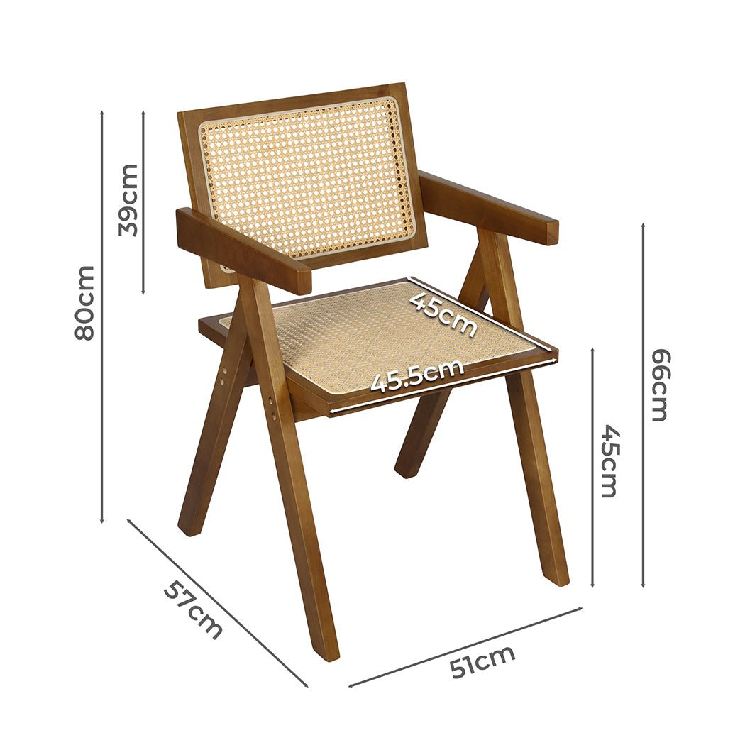 Walnut Wicker Armchair Dining Chair - Walnut - Rivercity House & Home Co. (ABN 18 642 972 209) - Affordable Modern Furniture Australia