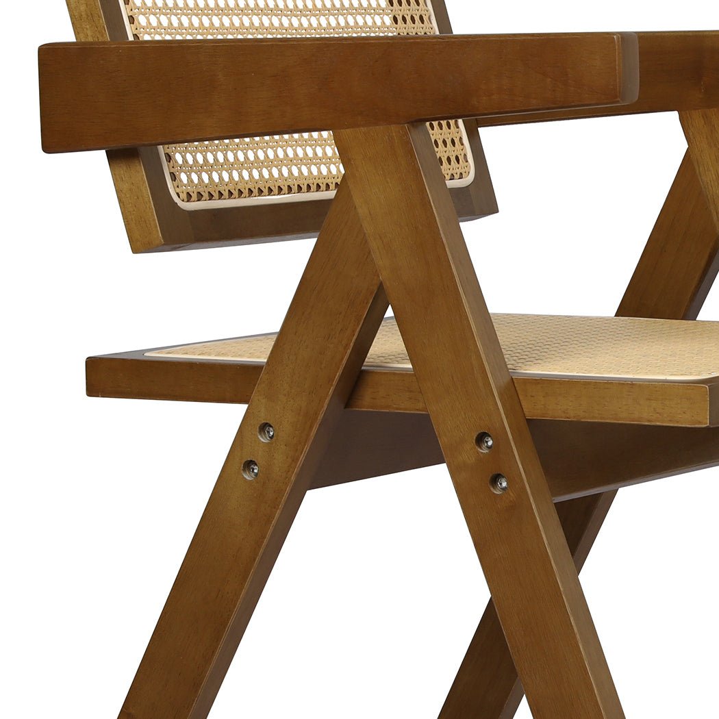 Walnut Wicker Armchair Dining Chair - Walnut - Rivercity House & Home Co. (ABN 18 642 972 209) - Affordable Modern Furniture Australia