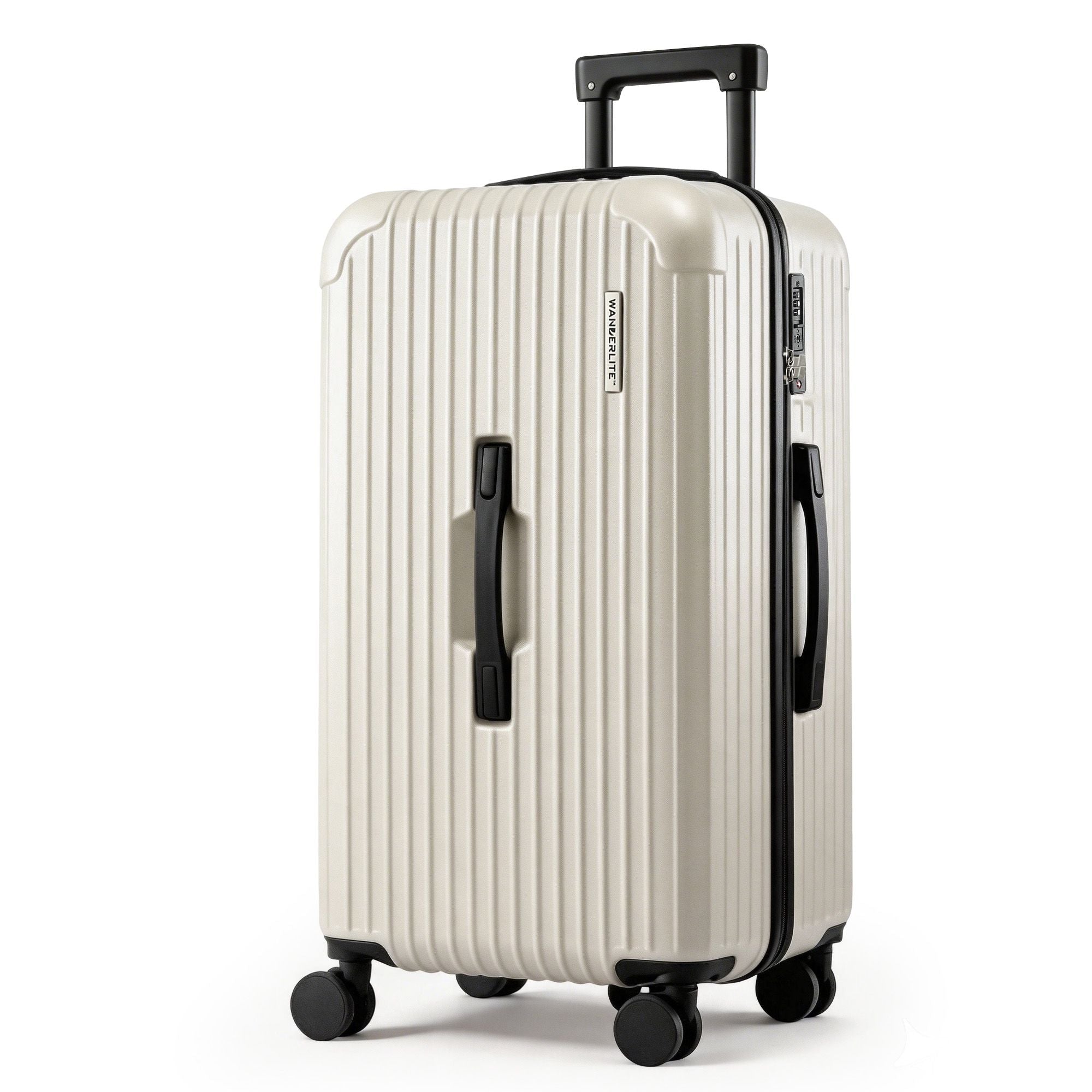Wanderlite 28" Trunk Luggage Suitcase Travel 5 Wheels Type - C Port TSA Smoky White - Home & Garden > Travel > Suitcases - Rivercity House & Home Co. (ABN 18 642 972 209) - Affordable Modern Furniture Australia
