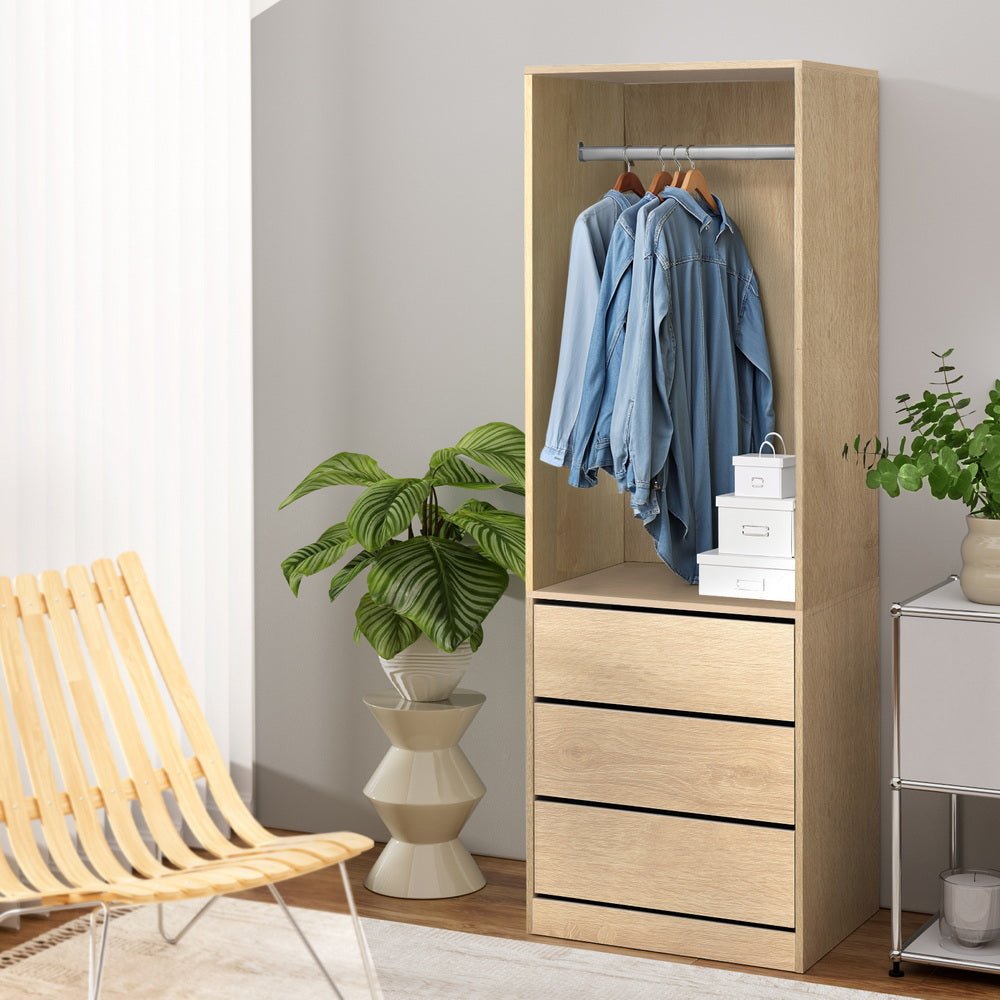 Wardrobe Clothes Closet Storage Organizer Pine - Home & Garden > Storage > Clothing & Wardrobe Storage - Rivercity House & Home Co. (ABN 18 642 972 209) - Affordable Modern Furniture Australia
