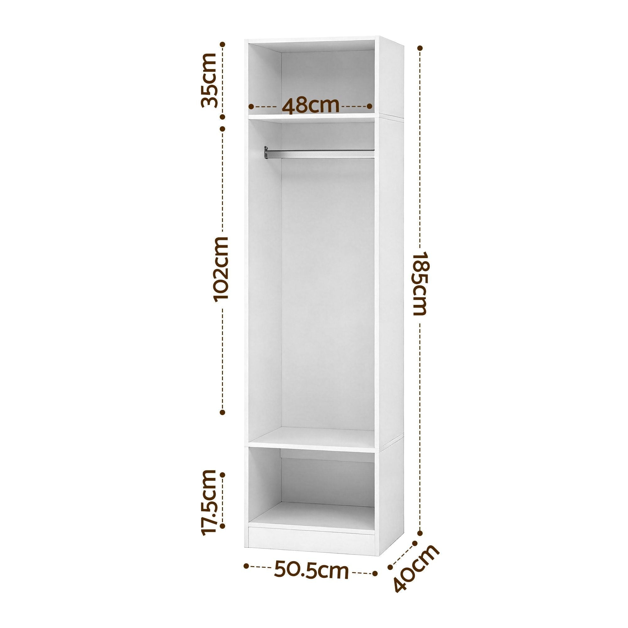 Wardrobe Clothes Closet Storage Organizer Shelf White - Home & Garden > Storage > Clothing & Wardrobe Storage - Rivercity House & Home Co. (ABN 18 642 972 209) - Affordable Modern Furniture Australia