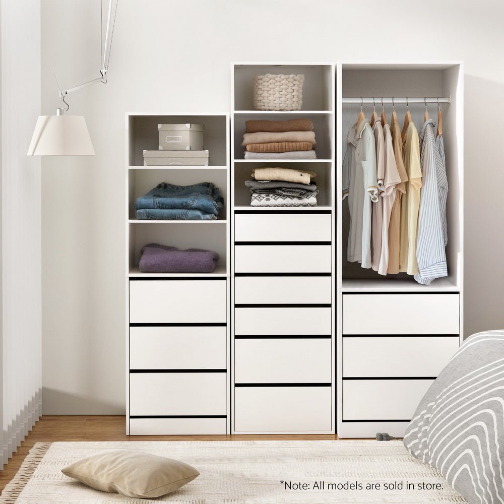 Wardrobe Clothes Closet Storage Organizer White - Home & Garden > Storage > Clothing & Wardrobe Storage - Rivercity House & Home Co. (ABN 18 642 972 209) - Affordable Modern Furniture Australia