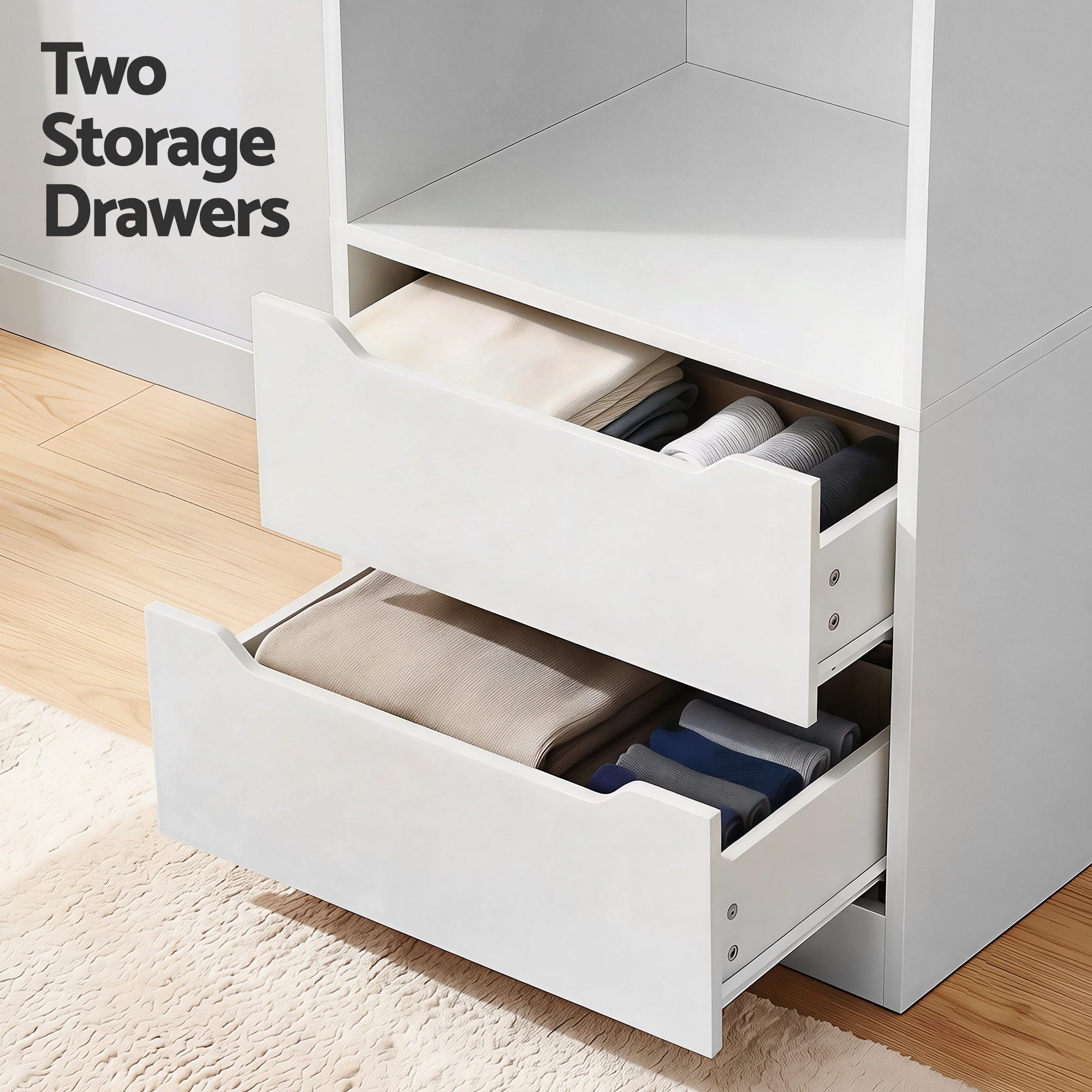Wardrobe Clothes Closet Storage Organizer White - Home & Garden > Storage > Clothing & Wardrobe Storage - Rivercity House & Home Co. (ABN 18 642 972 209) - Affordable Modern Furniture Australia