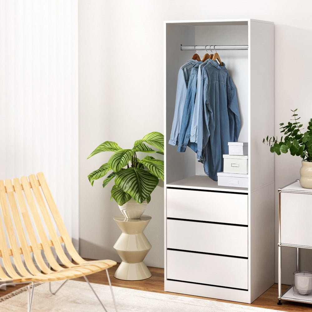 Wardrobe Clothes Closet Storage Organizer White - Home & Garden > Storage > Clothing & Wardrobe Storage - Rivercity House & Home Co. (ABN 18 642 972 209) - Affordable Modern Furniture Australia