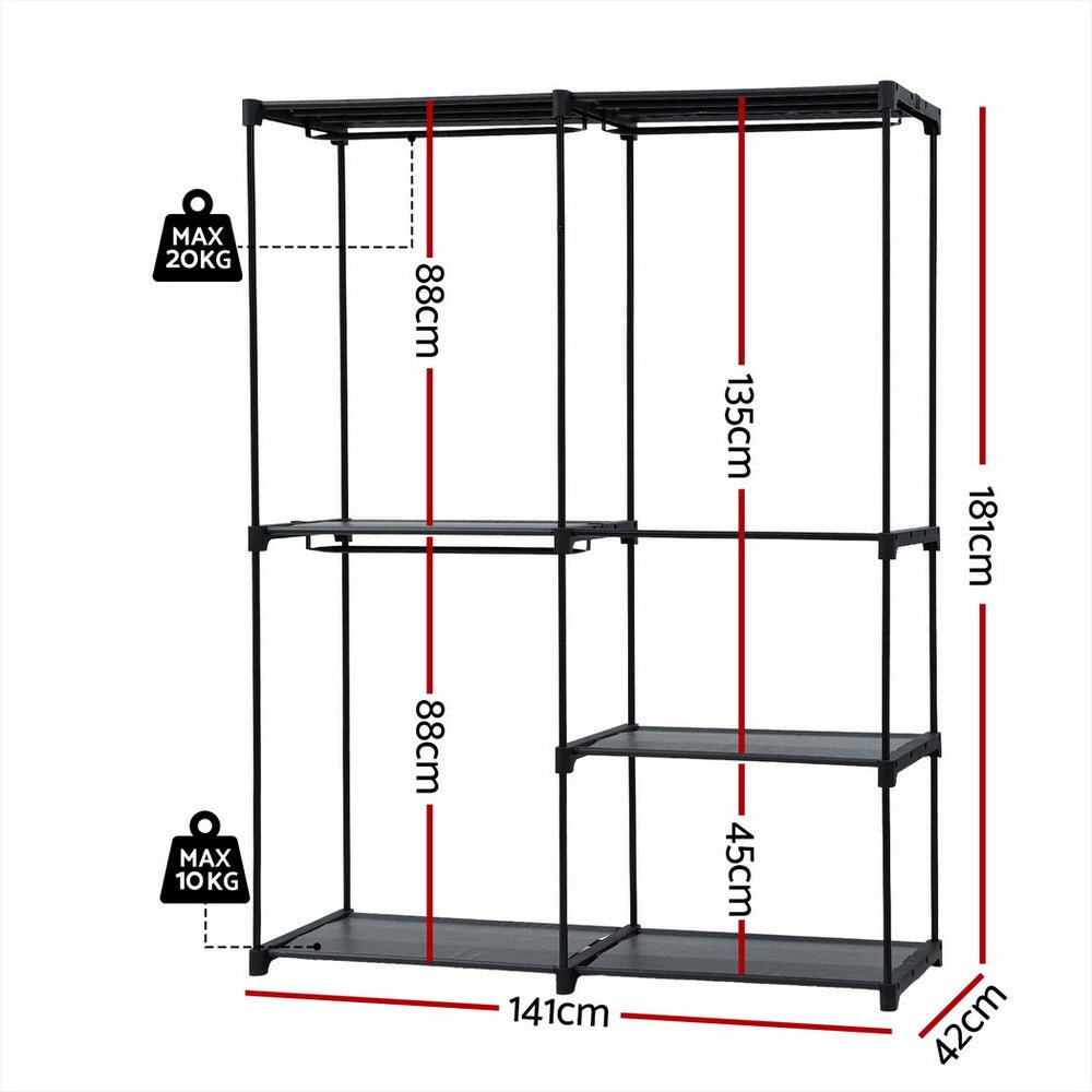 Wardrobe Clothes Rack Closet 181cm - Furniture > Living Room > Coat Racks - Rivercity House & Home Co. (ABN 18 642 972 209) - Affordable Modern Furniture Australia