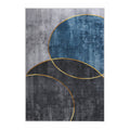 Washable Large 240X340cm Geometric Area Rug with Anti-Slip Backing - Modern Faded Finish