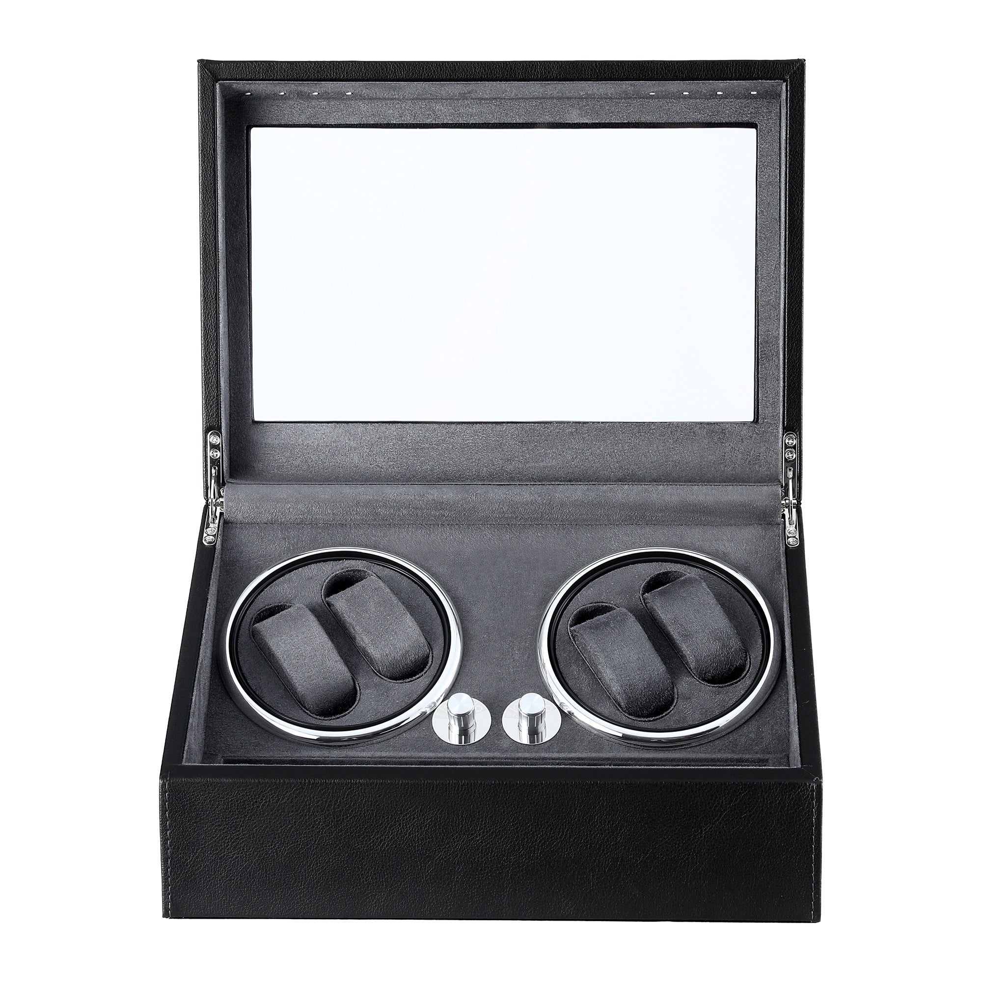 Watch Winder Automatic Double Watch Winder Box LED Black - Fashion > Men's Fashion > Men's Jewellery - Rivercity House & Home Co. (ABN 18 642 972 209) - Affordable Modern Furniture Australia