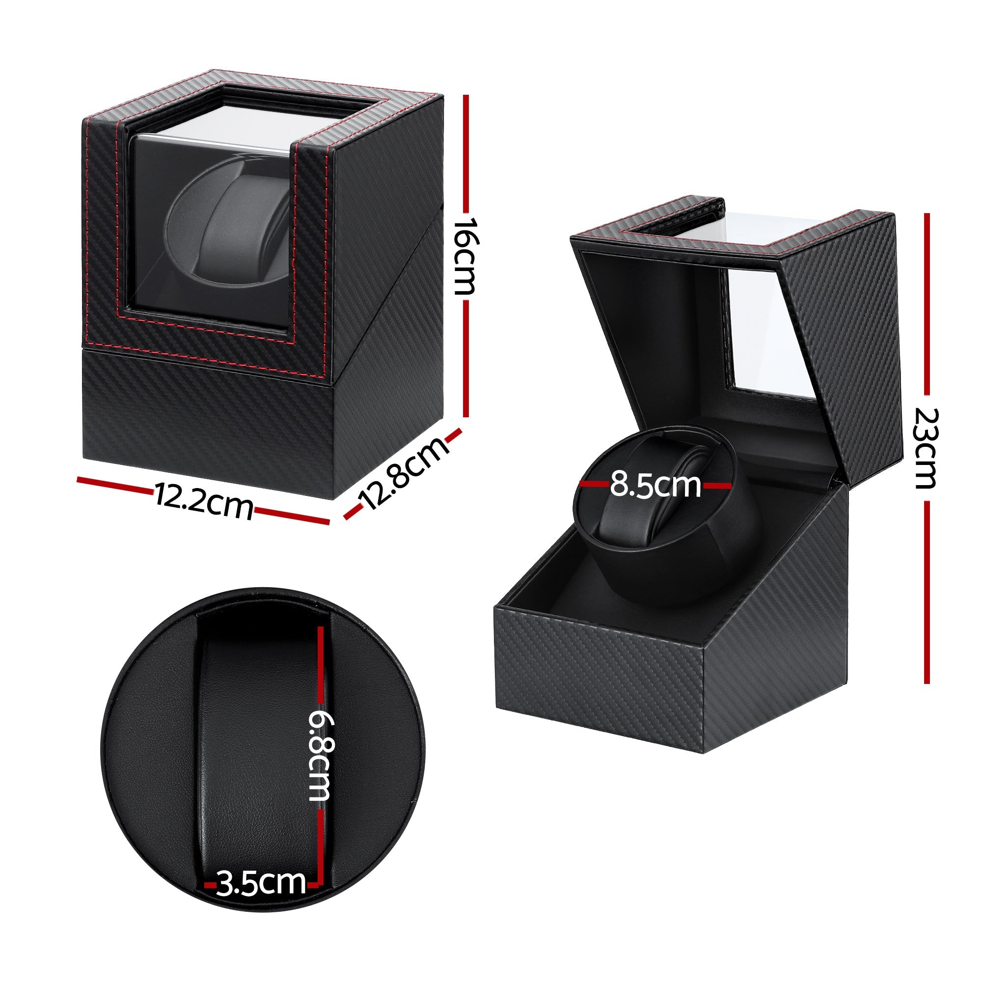 Watch Winder Box Automatic Single Quiet Carbon Fibre Black - Fashion > Men's Fashion > Men's Accessories - Rivercity House & Home Co. (ABN 18 642 972 209) - Affordable Modern Furniture Australia