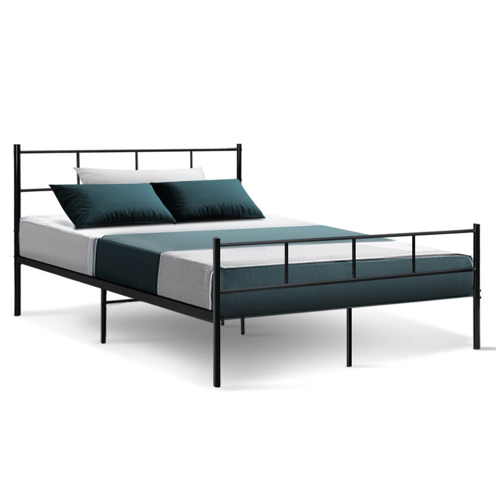 Wategos Metal Double Bed Frame Black - Rivercity House & Home Co. (ABN 18 642 972 209) - Affordable Modern Furniture Australia