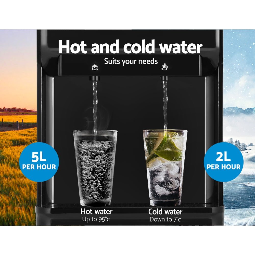 Water Cooler Dispenser Bench Top Black - Appliances > Kitchen Appliances > Water Dispensers - Rivercity House & Home Co. (ABN 18 642 972 209) - Affordable Modern Furniture Australia