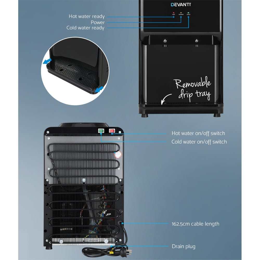 Water Cooler Dispenser Bench Top Black - Appliances > Kitchen Appliances > Water Dispensers - Rivercity House & Home Co. (ABN 18 642 972 209) - Affordable Modern Furniture Australia