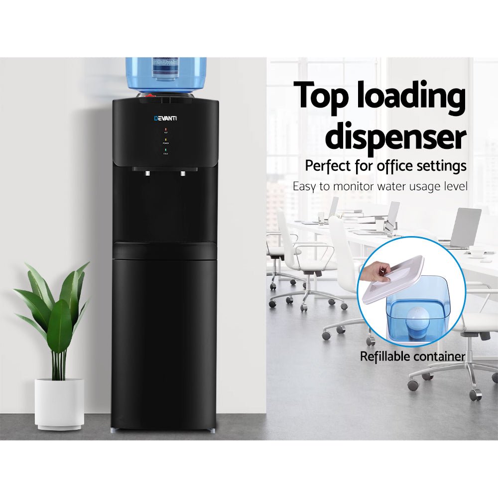 Water Cooler Dispenser Stand 22L Bottle Black w/2 Filter - Appliances > Kitchen Appliances > Water Dispensers - Rivercity House & Home Co. (ABN 18 642 972 209) - Affordable Modern Furniture Australia