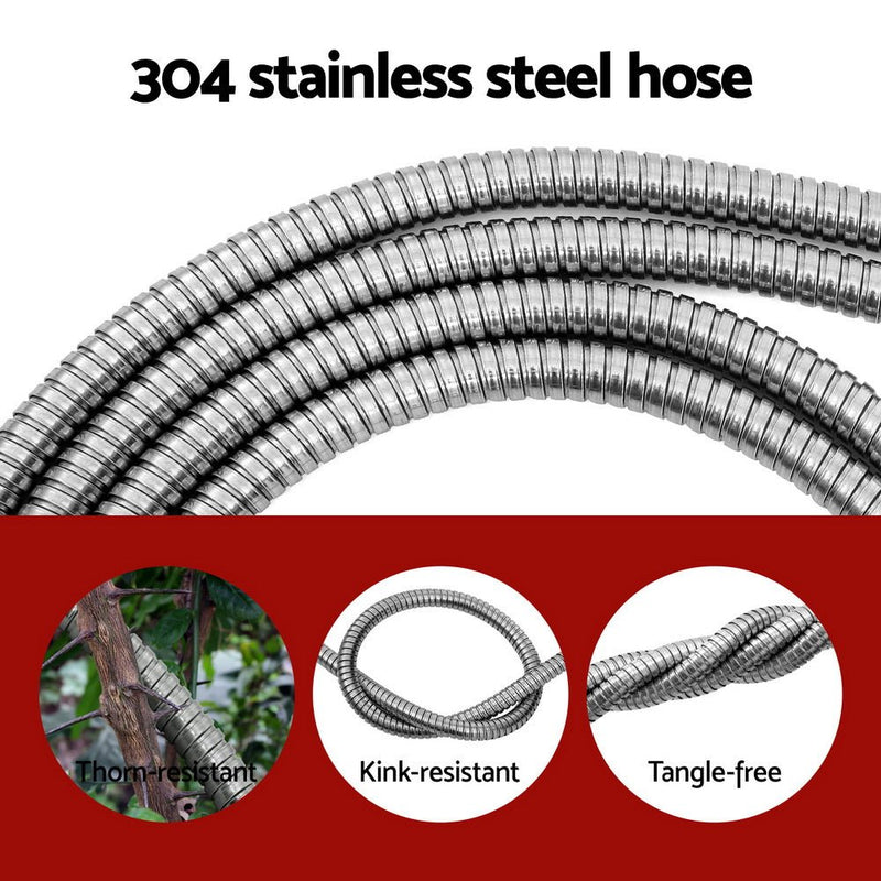 Water Hose Stainless Steel 30M with Spray Nozzle - Home & Garden > Home & Garden Others - Rivercity House & Home Co. (ABN 18 642 972 209) - Affordable Modern Furniture Australia