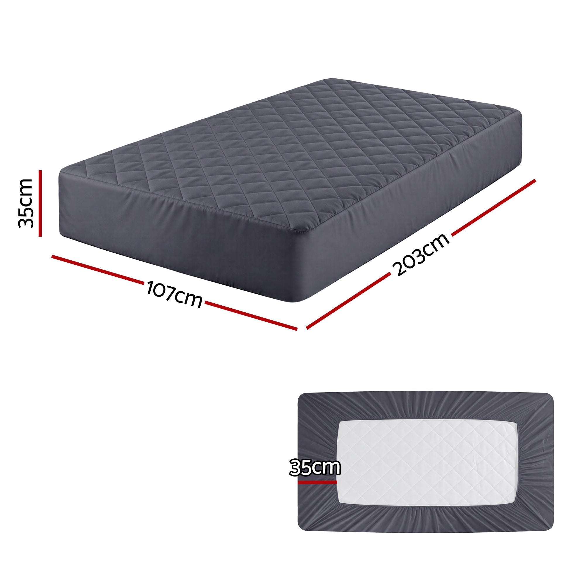 Water - Resistant Microfiber Mattress Protector 360° Fit King Single - Grey - Home & Garden > Bedding > Mattress Protectors - Rivercity House & Home Co. (ABN 18 642 972 209) - Affordable Modern Furniture Australia