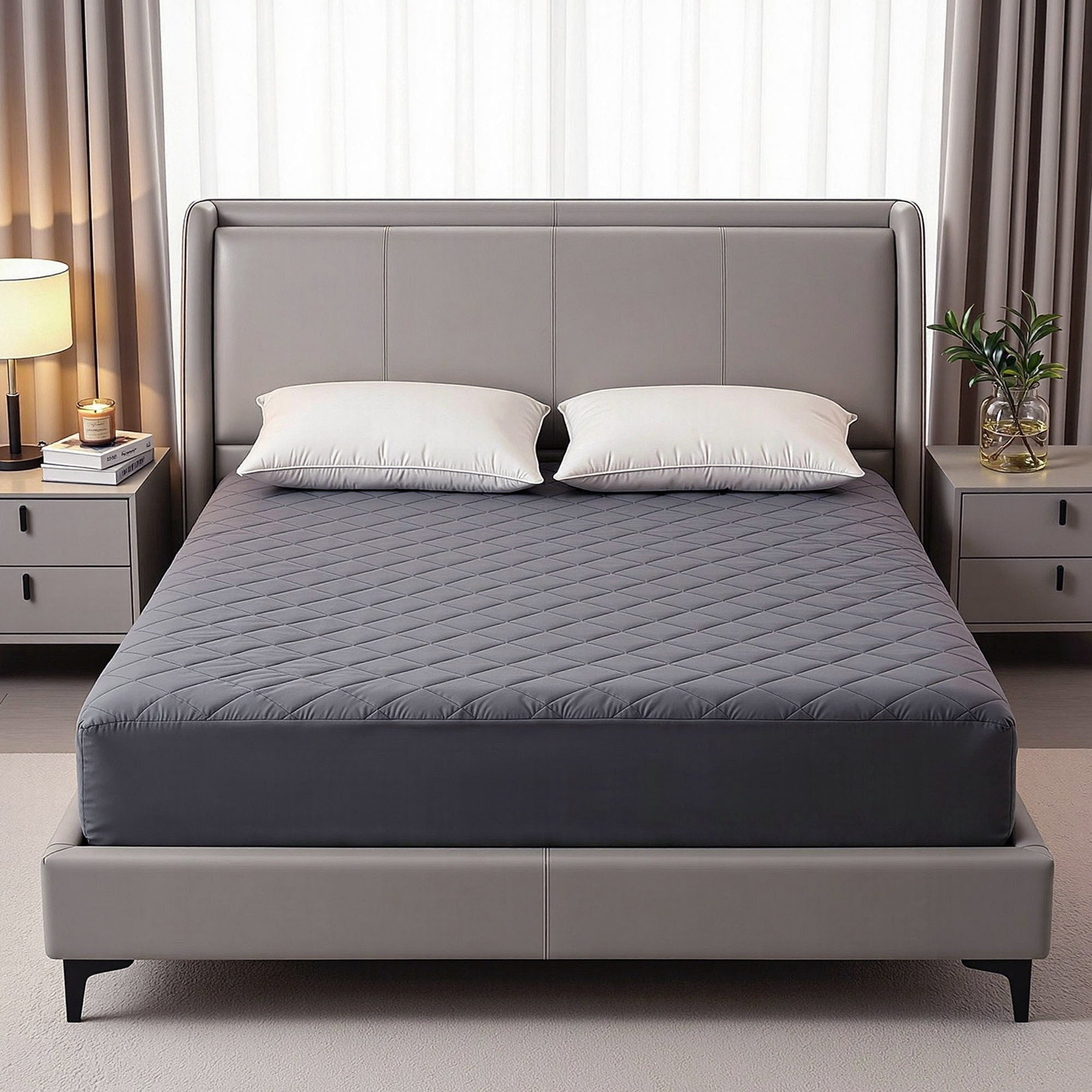 Water - Resistant Microfiber Mattress Protector Double 360° Fit - Grey - Home & Garden > Bedding > Mattress Protectors - Rivercity House & Home Co. (ABN 18 642 972 209) - Affordable Modern Furniture Australia