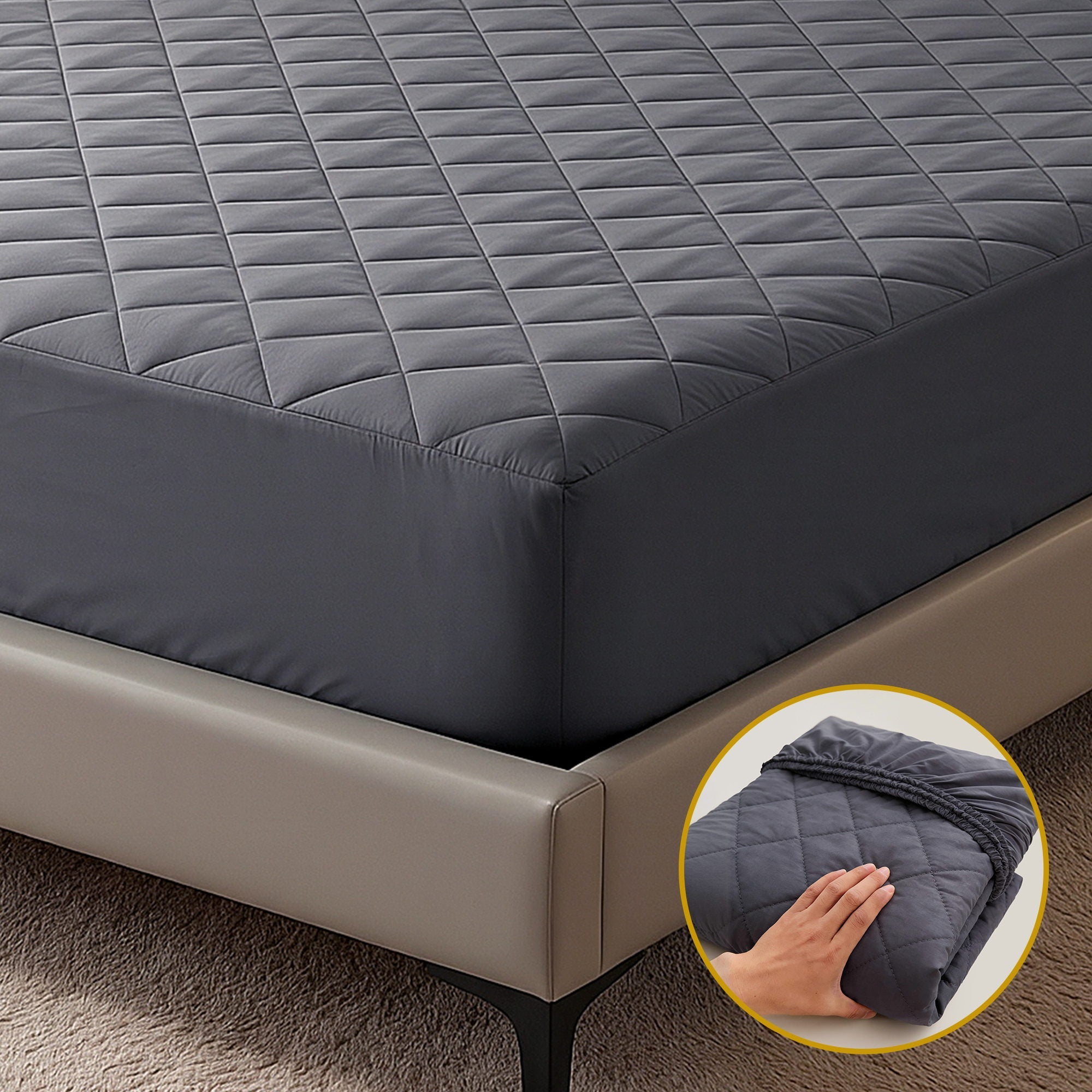 Water - Resistant Microfiber Mattress Protector Double 360° Fit - Grey - Home & Garden > Bedding > Mattress Protectors - Rivercity House & Home Co. (ABN 18 642 972 209) - Affordable Modern Furniture Australia