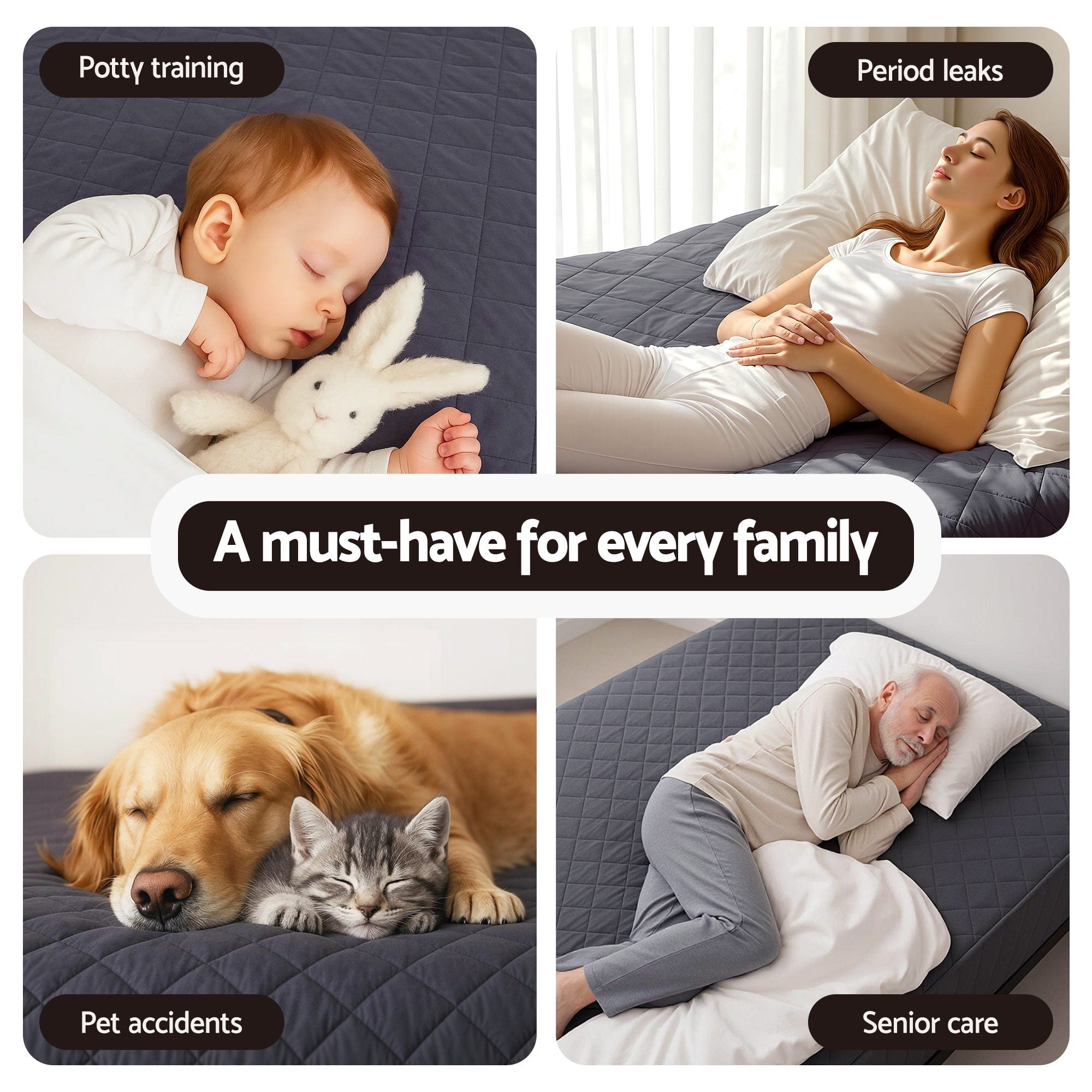Water - Resistant Microfiber Mattress Protector Double 360° Fit - Grey - Home & Garden > Bedding > Mattress Protectors - Rivercity House & Home Co. (ABN 18 642 972 209) - Affordable Modern Furniture Australia